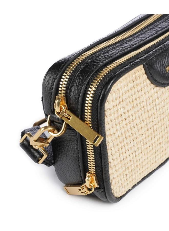 BARIA Mini Webbing Faux Raffia Camera Bag
