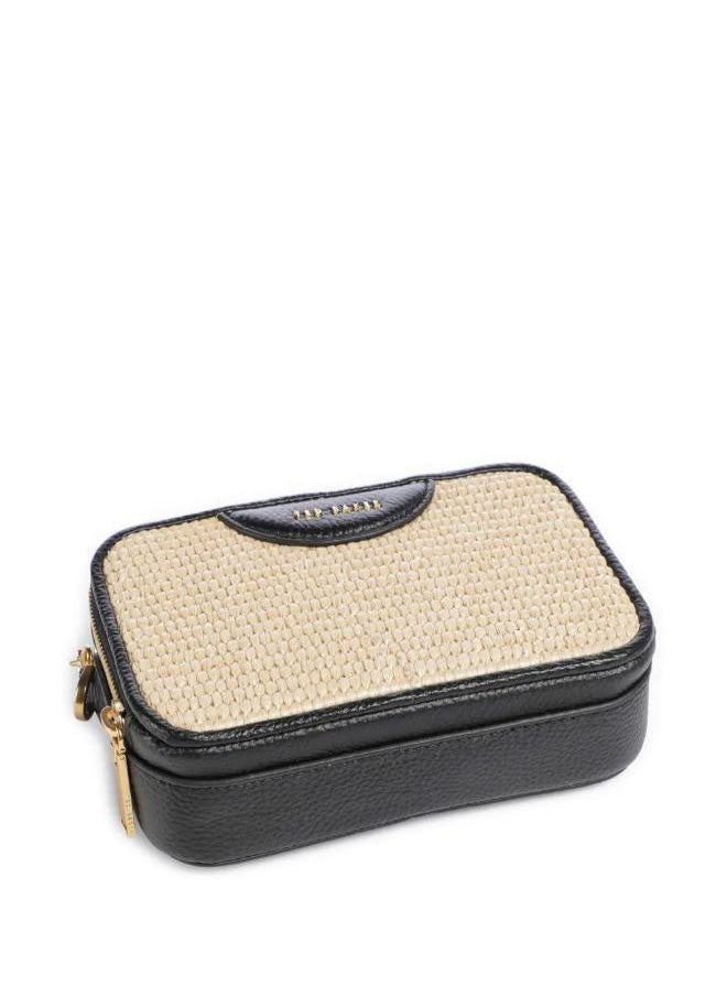BARIA Mini Webbing Faux Raffia Camera Bag