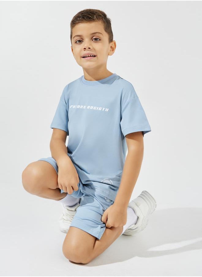 Back Graphic Print Oversized T-Shirt & Shorts Set