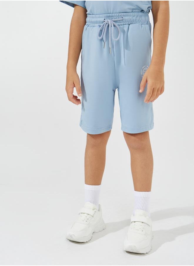 Back Graphic Print Oversized T-Shirt & Shorts Set