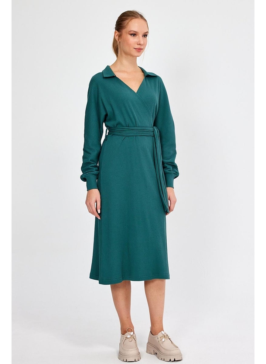 Shirt Collar Double Breasted Dress (B23-006 00)