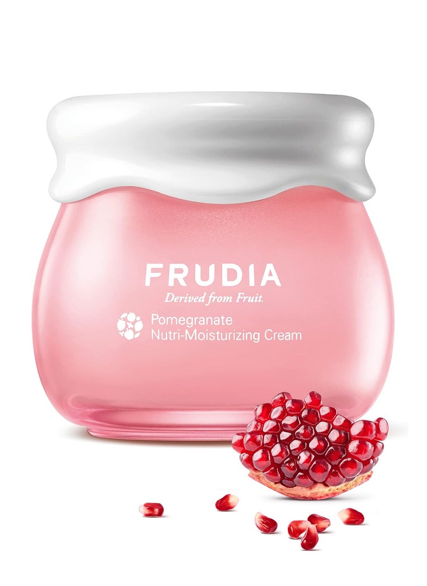 FRUDIA Pomegranate Nutri-Moisturizing Face Cream, Korean Face Moisturizer w/63% Pomegranate Extract, BL-FILL UP & Vegan Collagen for Anti-Aging (1.94 fl oz)