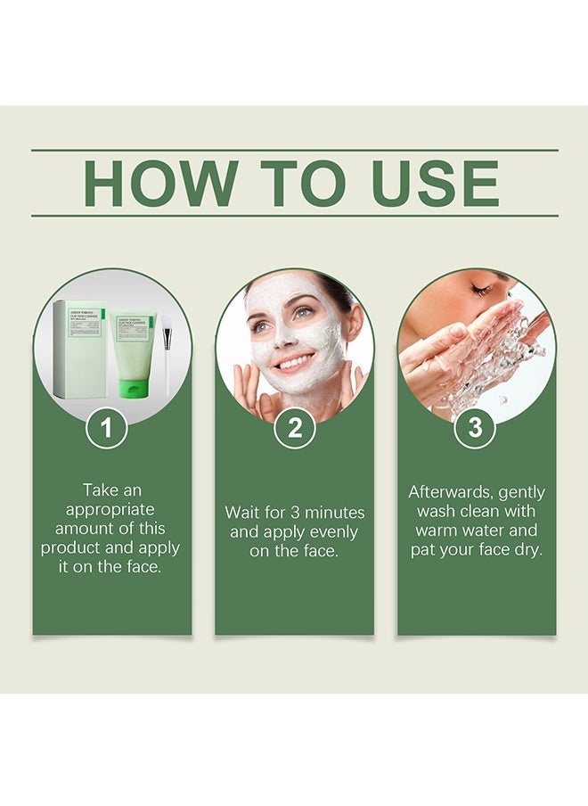 Green Tomato Clay Pack Cleanser，With Smudge stick, Pore Purifying with 49% Green Tomato Extract, Sebum & Clogged Pore Care, Exfoliation, Fragrance-Free, Vegan & Dermatologically Tested-120g