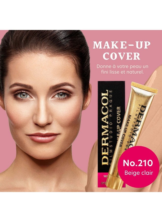 Dermacol - Full Coverage Foundation, Liquid Makeup Matte Foundation with SPF 30, Waterproof Foundation for Oily Skin, Acne, & Under Eye Bags, Long-Lasting Makeup Products, 30g, Shade 210