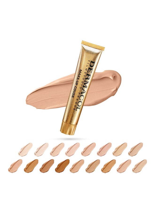 Dermacol - Full Coverage Foundation, Liquid Makeup Matte Foundation with SPF 30, Waterproof Foundation for Oily Skin, Acne, & Under Eye Bags, Long-Lasting Makeup Products, 30g, Shade 210
