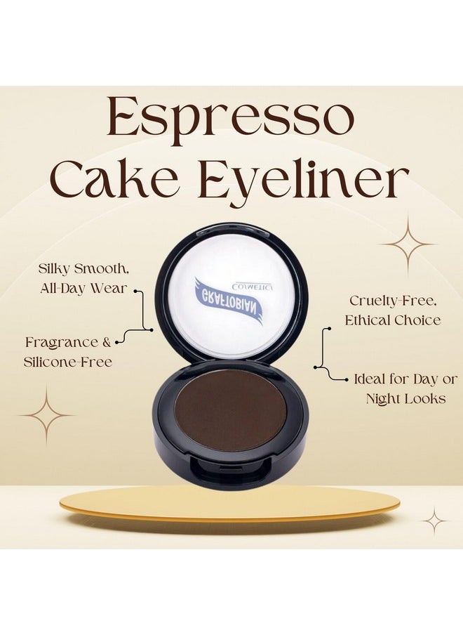 Graftobian Espresso Brown Cake Eyeliner, Long-Lasting, Water-Activated Pressed Powder, Versatile, Easy to Apply Formula, Easily Removed
