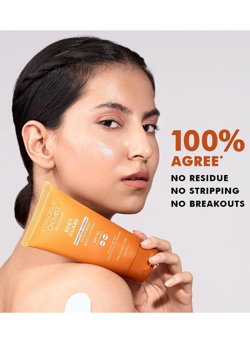 Sunscreen SPF 50 | 150g | Sunscreen for Oily Skin, Instant Cooling, De-tan SPF Body Lotion, Niacinamide with Ceramides & Betaine, UVA/UVB Protection, Reduces Dark Spots, All Skin Types