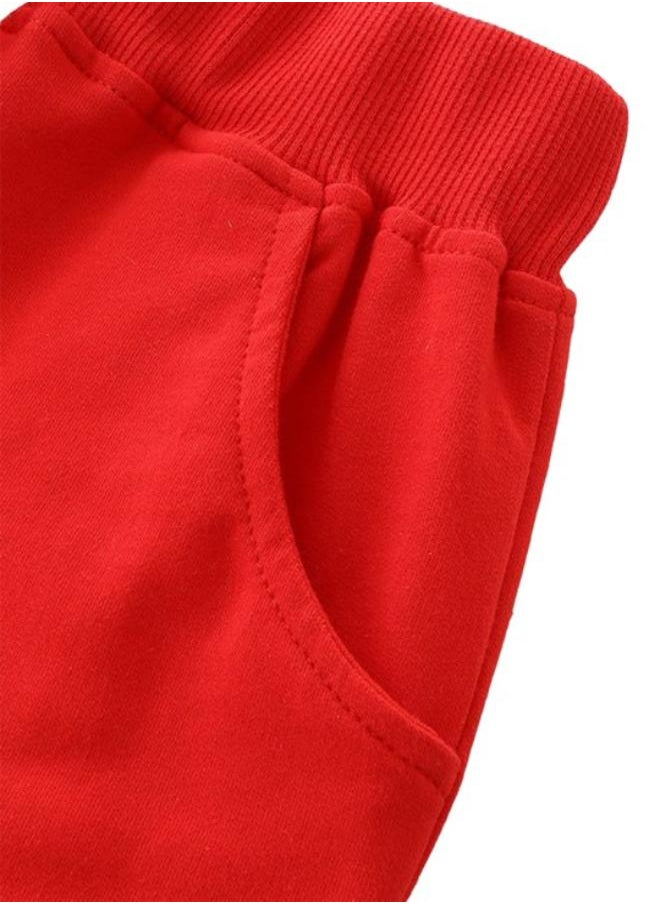 Red Regular Fit Mid Rise Solid Shorts