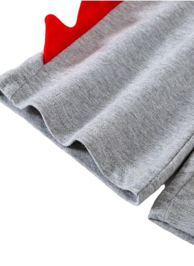 Grey Regular Fit Mid Rise Printed Shorts