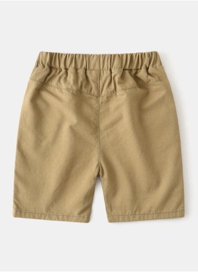 Brown Regular Fit Mid Rise Applique Shorts