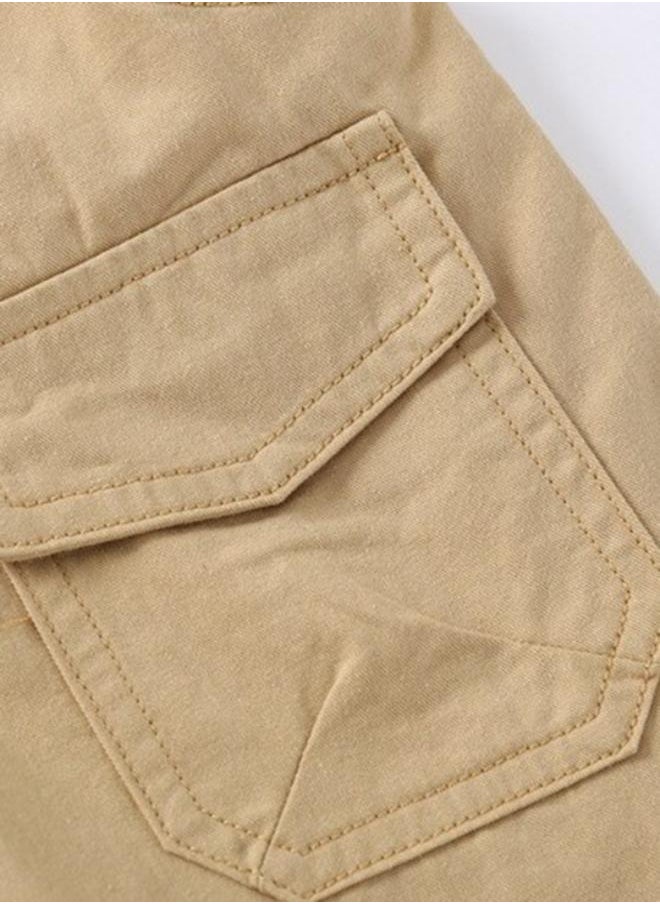 Beige Regular Fit Mid Rise Printed Shorts