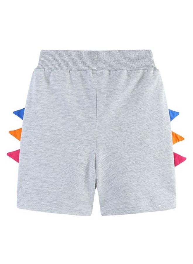 Grey Regular Fit Mid Rise Solid Shorts