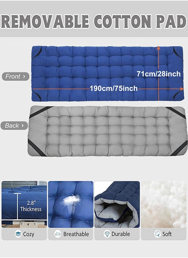 Folding Camping Cot W/Mat for Adults, Heavy Duty Outdoor Bed with Carry Bag,1200 D Layer Oxford Travel Camp Cots