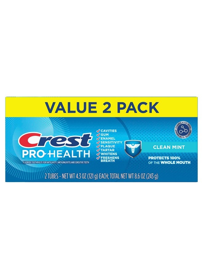Crest Pro-Health Clean Mint Toothpaste (4.3oz) Twin Pack