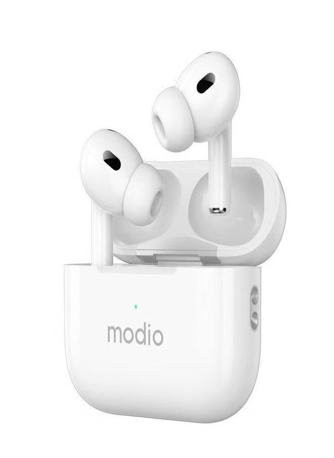 ME16 Wireless Bluetooth Earbud Pro – Single In-Ear Bluetooth 5.3 Earbud with HD Mic, Touch Controls, Noise Reduction & USB Charging Case – Lightweight Hands-Free Headset for Android, iPhone & Tablets – Compact White Design for Calls, Music & Travel