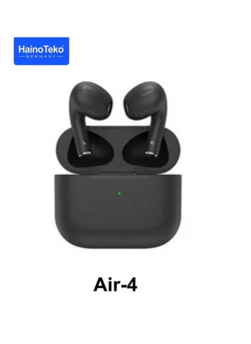 Air 4 Wireless Bluetooth Earbuds – High Bass Stereo Sound, Touch Control, Noise Isolation, Long Battery Life – Compatible with iPhone, Android, Tablets & More