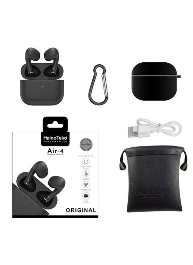 Air 4 Wireless Bluetooth Earbuds – High Bass Stereo Sound, Touch Control, Noise Isolation, Long Battery Life – Compatible with iPhone, Android, Tablets & More