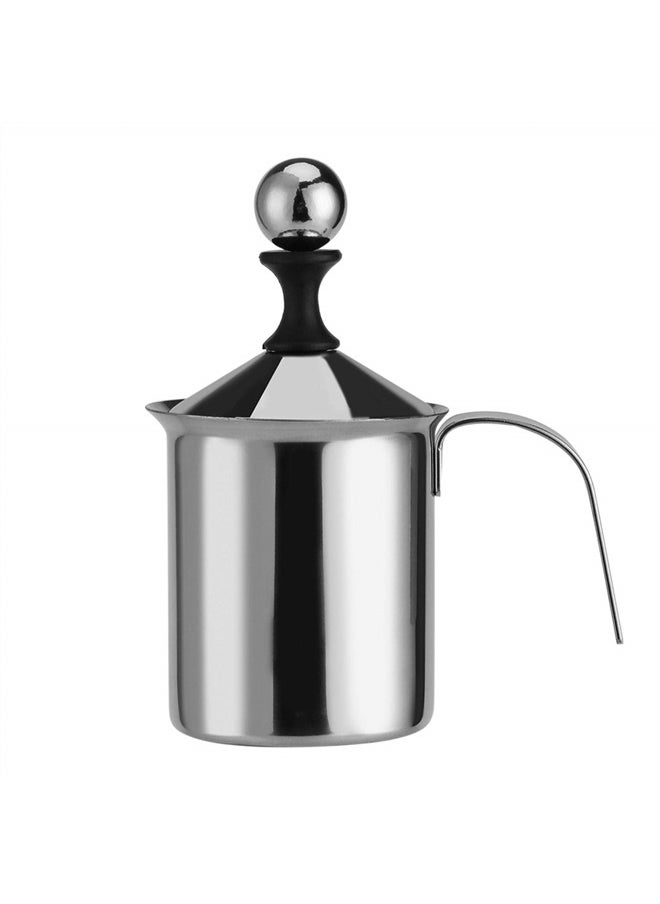 800ml Manual Milk Frother, Stainless Steel Hand Pump Milk Foamer Handheld Milk Frother Pitcher Manual Operated Milk (800ml)