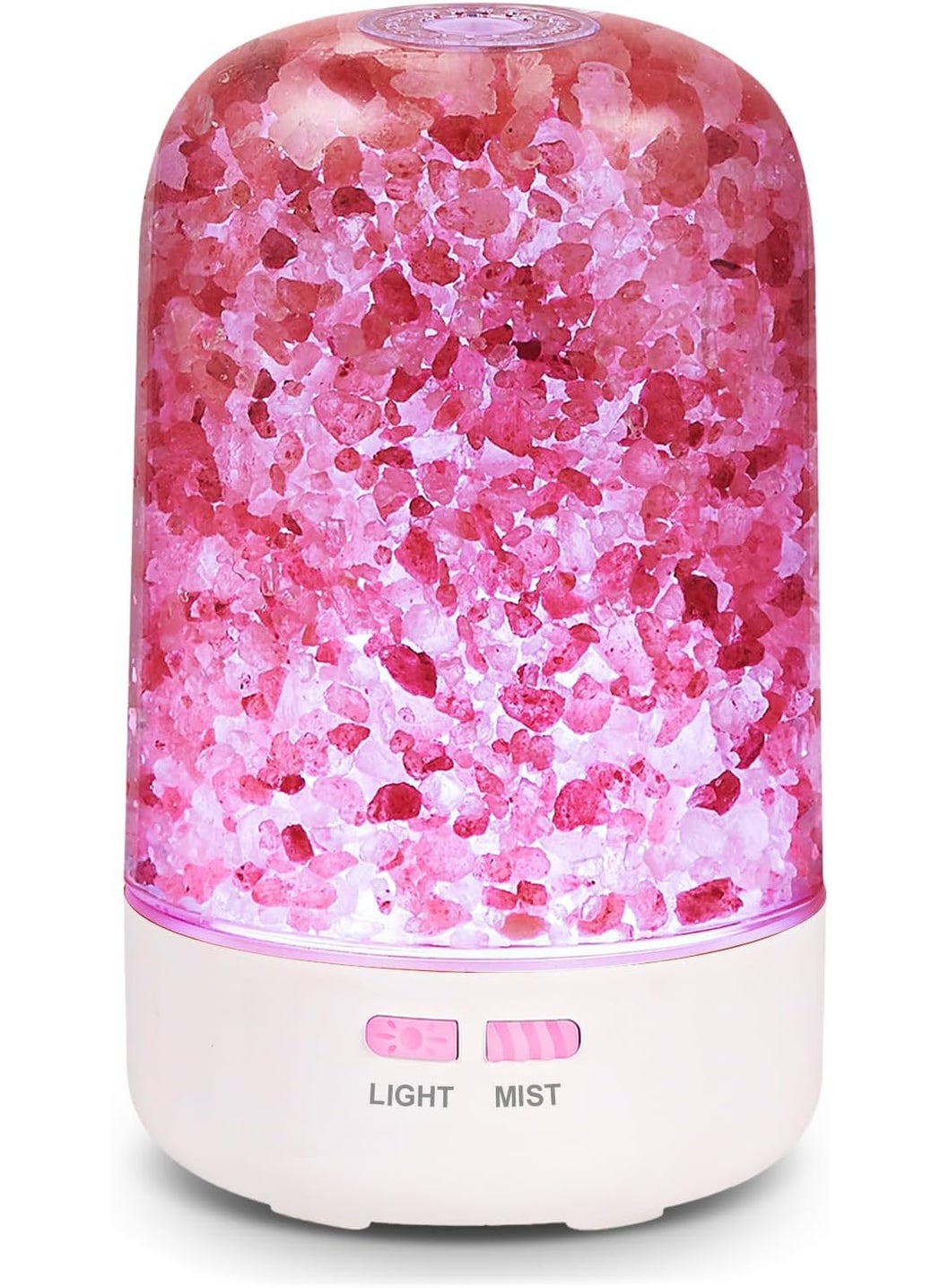 Essential Oil Diffuser, Aromatherapy Diffuser, 100% Natural Himalayan Salt Lamp, Ultrasonic Cool Mist Humidifier 3 in 1 for Small Room Home Office, 7 Colors Changing LED Night Lights,120ml(Pure white)