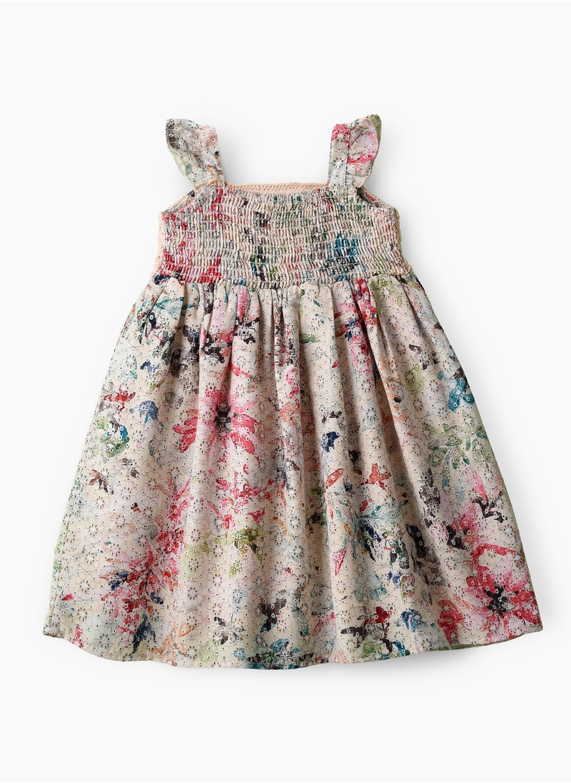 Girls Boho Crochet Yoke Sleeveless Dress