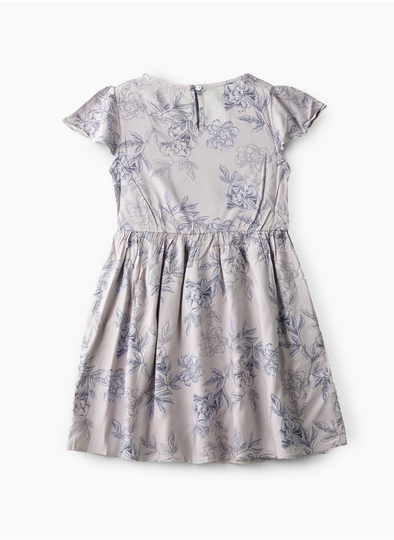 Girls Woven Viscose Floral Dress