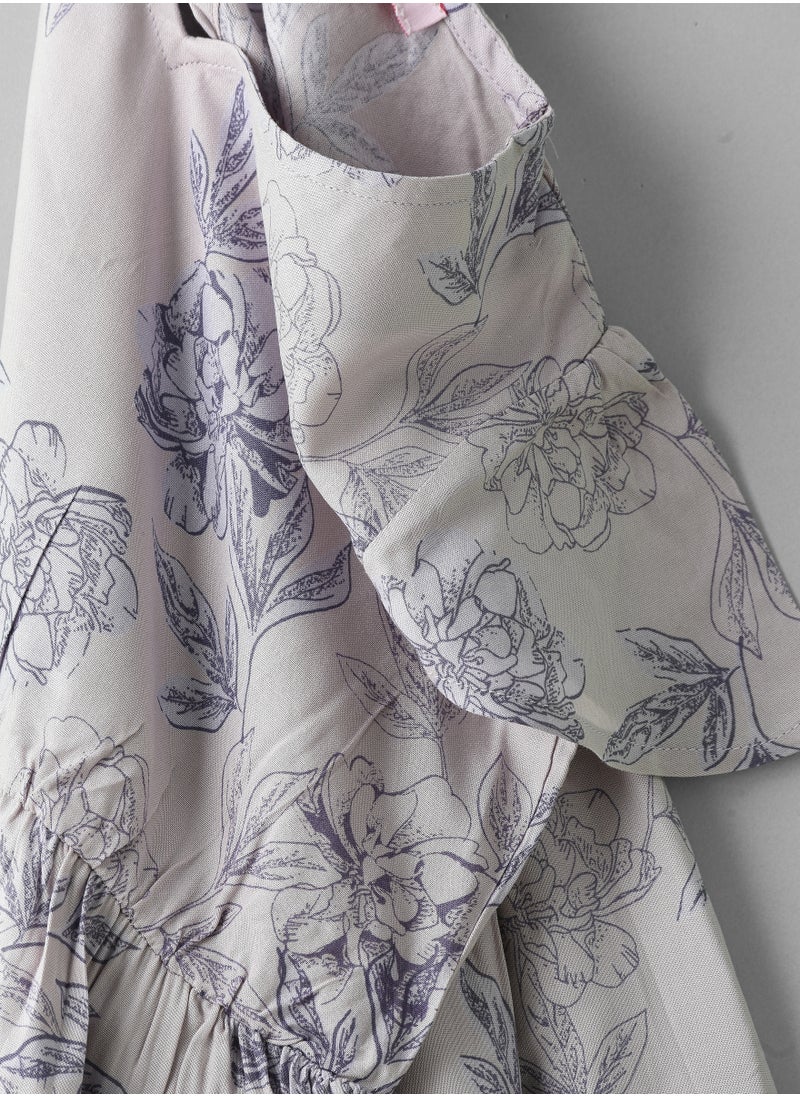 Girls Woven Viscose Floral Dress