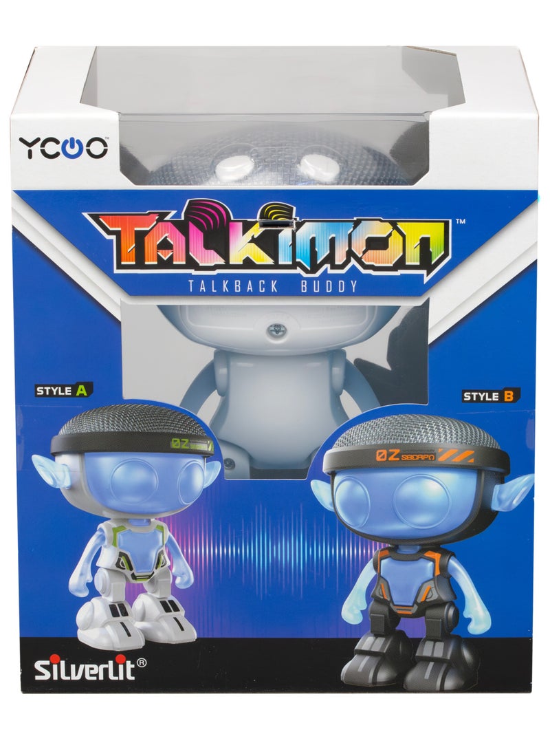 Silverlit Talkimon Talking Robot Toy with LED Glowing Face, Soft Ears and Flexible Arms, Fun Playback Function, 5 Sound Effects, Interactive Voice Distortion, Ideal for Kids Ages 5 and Up