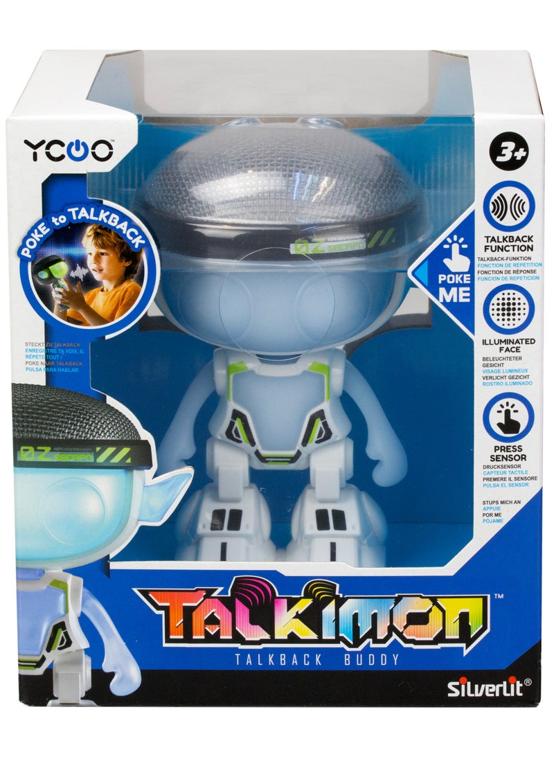 Silverlit Talkimon Talking Robot Toy with LED Glowing Face, Soft Ears and Flexible Arms, Fun Playback Function, 5 Sound Effects, Interactive Voice Distortion, Ideal for Kids Ages 5 and Up