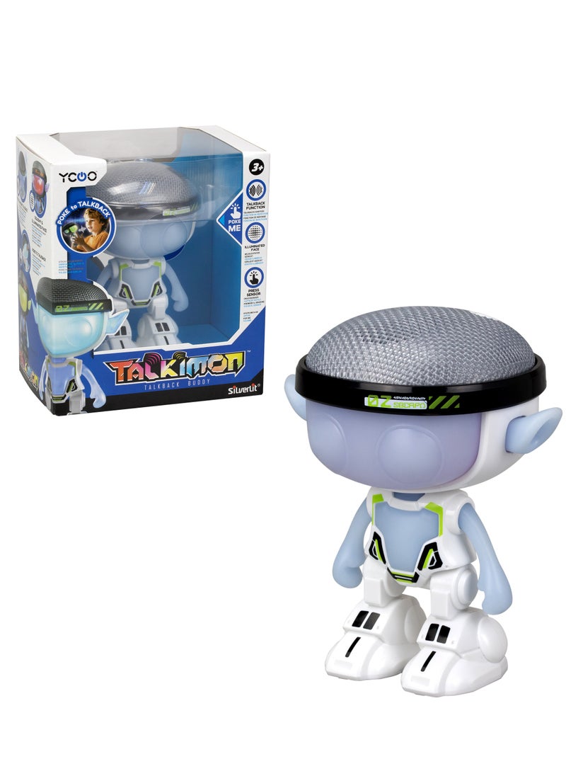 Silverlit Talkimon Talking Robot Toy with LED Glowing Face, Soft Ears and Flexible Arms, Fun Playback Function, 5 Sound Effects, Interactive Voice Distortion, Ideal for Kids Ages 5 and Up