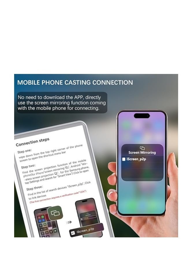 Phone Vlog Selfie Monitor Screen, Magnetic Phone Holder Clip Mount,4.02 inch HD Screen Rear Camera Monitor Using Phone Rear Camera for Selfie Vlog Live Stream TikTok, Compatible with iPhone