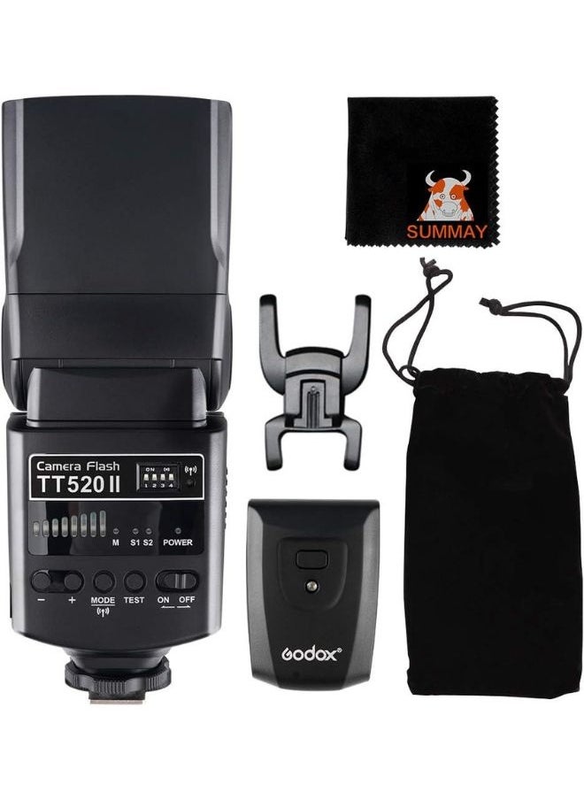 Godox TT520II Universal Camera Flash Speedlite + Wireless Trigger | GN33, 5600K, Fast Recycle | Compatible with Canon, Nikon, Sony & All DSLR Cameras | Professional Godox Flash for Photography & Studio Use