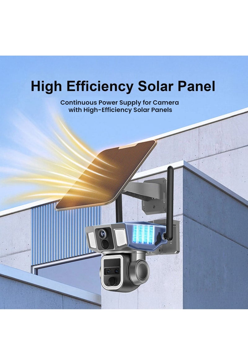 Y7A 8MP Solar/Battery-Powered Security Camera – 4K Resolution, 355° PTZ, 90° Vertical Tilt, 10X Zoom, IR Night Vision, IP66 Waterproof, 4G/Wi-Fi Connectivity, Two-Way Audio, Human Body Induction, TF Card/Cloud Storage, 4x18650 Batteries, 9W Solar Panel, App Connectivity, Wireless Outdoor Security Camera for Home, Garden, and Property Protection, Solar Camera for Off-Grid Surveillance, Wireless Solar Powered Camera, High-Resolution Solar Camera with App Integration