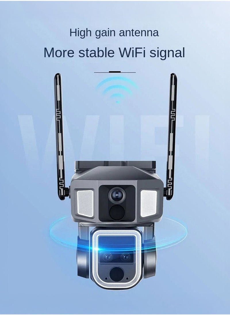 Y7A 8MP Solar/Battery-Powered Security Camera – 4K Resolution, 355° PTZ, 90° Vertical Tilt, 10X Zoom, IR Night Vision, IP66 Waterproof, 4G/Wi-Fi Connectivity, Two-Way Audio, Human Body Induction, TF Card/Cloud Storage, 4x18650 Batteries, 9W Solar Panel, App Connectivity, Wireless Outdoor Security Camera for Home, Garden, and Property Protection, Solar Camera for Off-Grid Surveillance, Wireless Solar Powered Camera, High-Resolution Solar Camera with App Integration