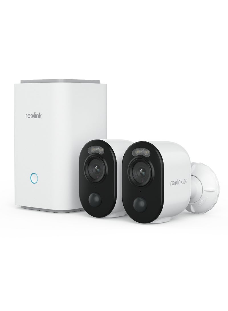 4K Security Cameras WiFI Outdoor System, Encrypted 1 Year Local Storage, 5-Month Battery Life, 2.4/5GHz WiFi, No Monthly Fee Argus 3 Ultra+Home Hub