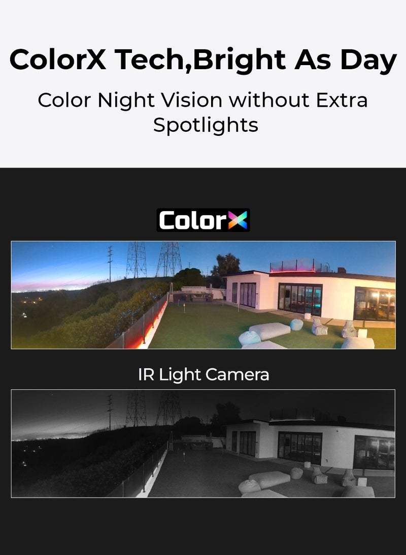 4K Battery Security Cameras Wireless Outdoor, 8MP Home Security, ColorX Night Vision, 180° Ultra-View, 5G/2.4GHz WiFi 6, AI Detection, Argus 4 Pro