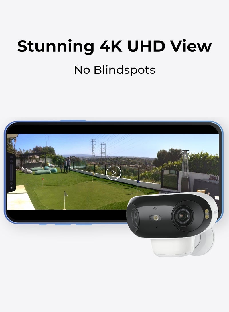 4K Battery Security Cameras Wireless Outdoor, 8MP Home Security, ColorX Night Vision, 180° Ultra-View, 5G/2.4GHz WiFi 6, AI Detection, Argus 4 Pro