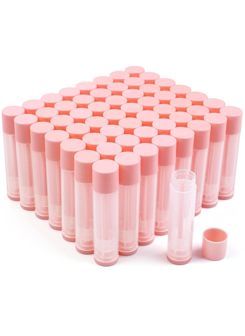 LotFancy Lip Balm Tubes Empty 60PCS 55ml 316 Oz Clear Lip Balm Container Tubes with Pink Caps BPA Free  Leak Free Refillable