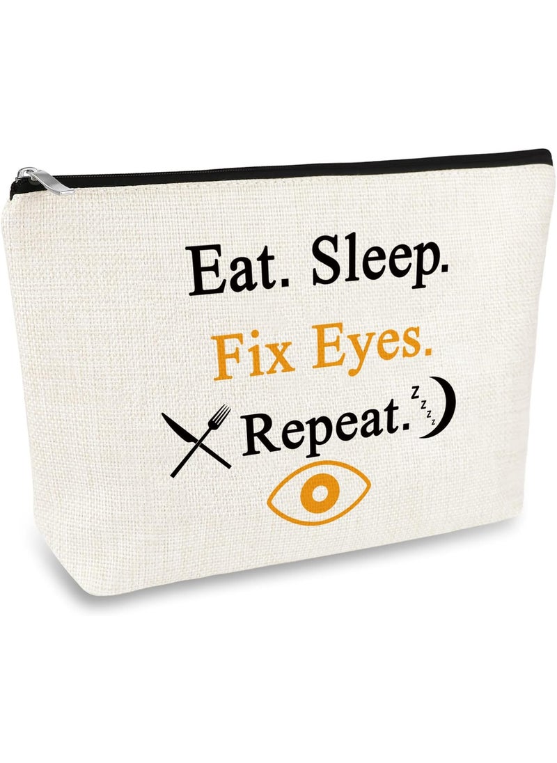 Optometrist Gift Eye Doctor Vision Gifts Travel Cosmetic Bag Funny Optometry Optician Gift Ophthalmologist Gift Makeup Bag for Women Birthday Christmas Retirement Gift for Optometrist Optician