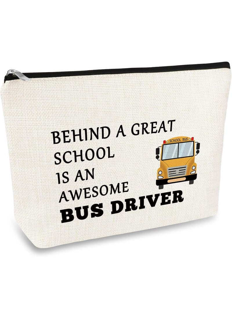School Bus Driver Gifts Makeup Bag Bus Driver Appreciation Gifts Bus Driver Thank You Gifts Cosmetic Bag Back to School End Of Term School Gift for Bus Driver Christmas Thanksgiving Gift Travel Pouch