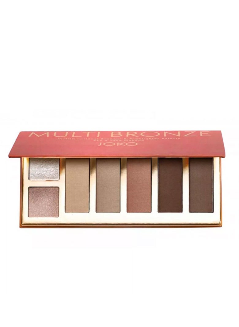 Multi Bronze and Highlighter Palette For Eyes and Face Make Up