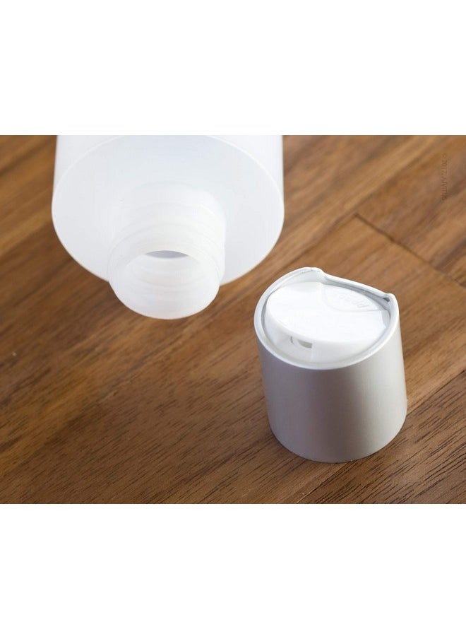 JUVITUS Clear Natural Refillable Plastic Squeeze Empty Bottle Containers with Disc Cap - 8 oz (2 Pack)