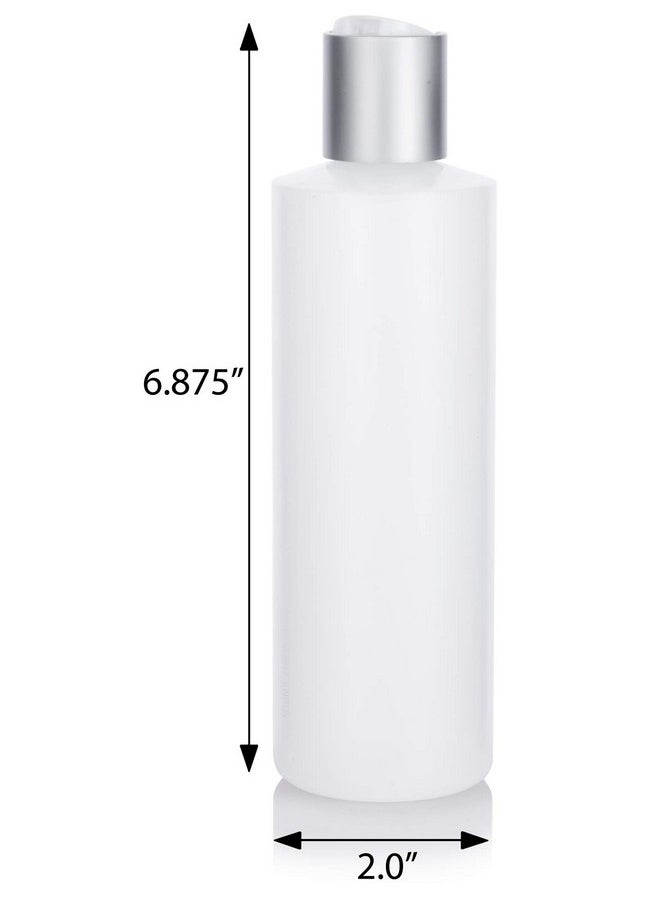 JUVITUS Clear Natural Refillable Plastic Squeeze Empty Bottle Containers with Disc Cap - 8 oz (2 Pack)