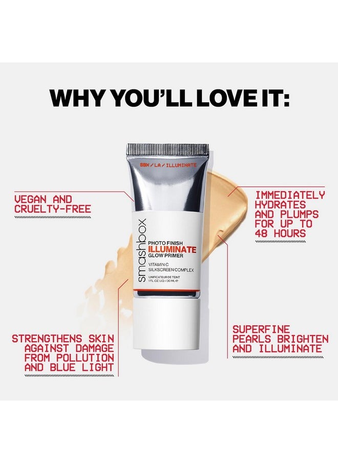 Smashbox Photo Finish Illuminate Glow Makeup Primer | Luminous, Long Lasting, Hydrating, Vegan + Cruelty Free, 1 Fl Oz