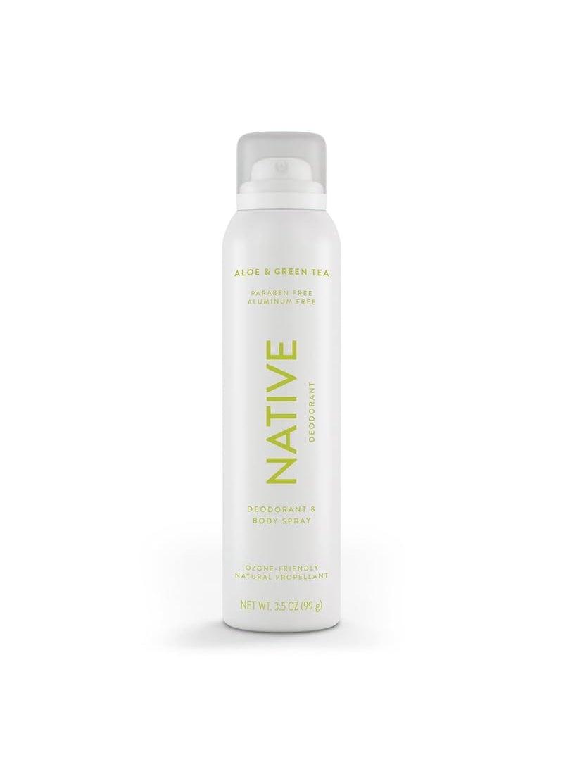 Native Deodorant & Body Spray Contains Naturally Derived Ingredients | Deodorant for Women and Men, All Day Odor Protection, Aluminum and Hydrocarbon Propellant Free | Aloe & Green Tea