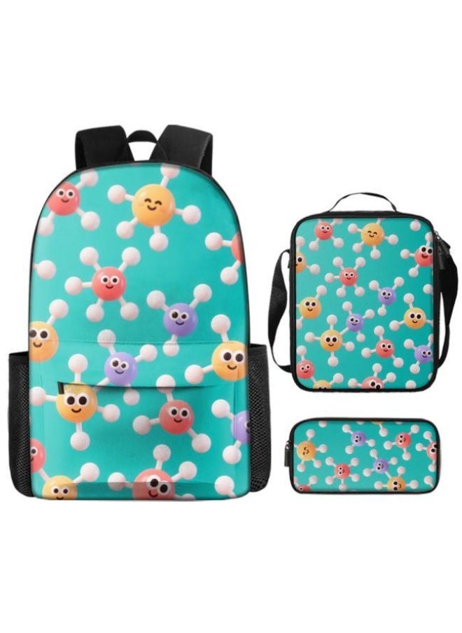 Cute cartoon print, three-piece practical bag combination (available for students, children, friends on outings, mountain climbing, etc.) - 250