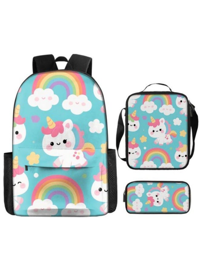 [Super new special offer] Cartoon theme bag three-piece set | double-shoulder + hand-held + storage pen bag | gift self-use good-looking - 596
