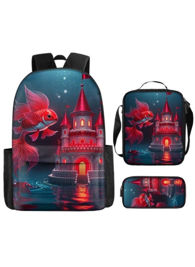 The latest universal cartoon new three-piece schoolbag (for students, teenagers, children) - 59