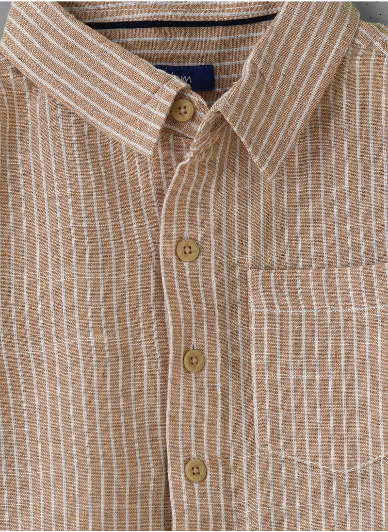 Boys Woven Cotton Striped Shirt