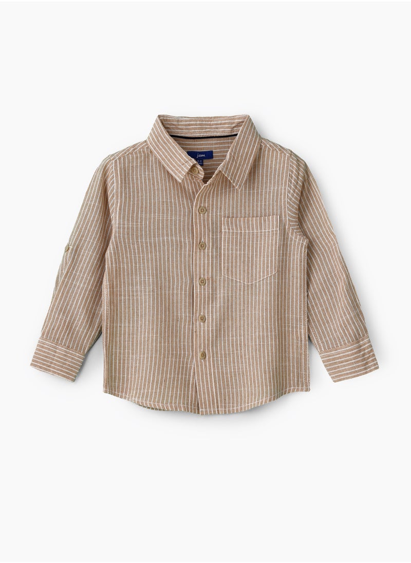 Boys Woven Cotton Striped Shirt