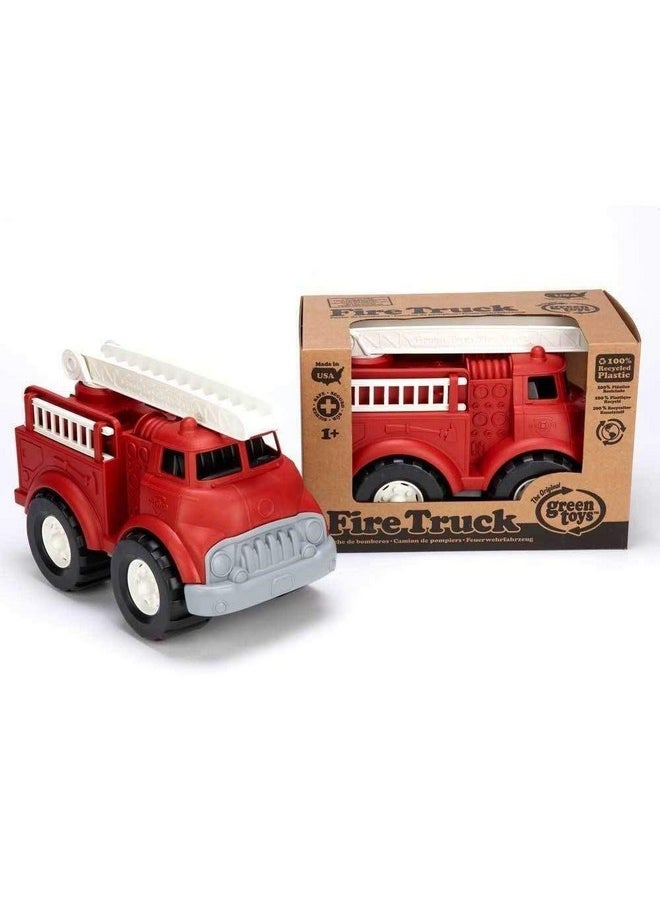 Green Toys Fire Truck - BPA , Phthalates Free Imaginative Play Toy for Improving Fine , Gross Motor Skills. for Kids,Red